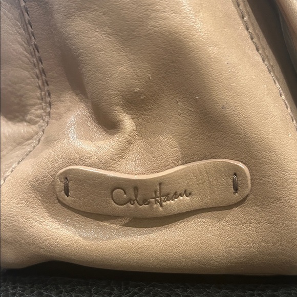Cole Haan Tan Woven Leather Shoulder Bag NWOT w/detachable crossbody strap - Picture 2 of 8